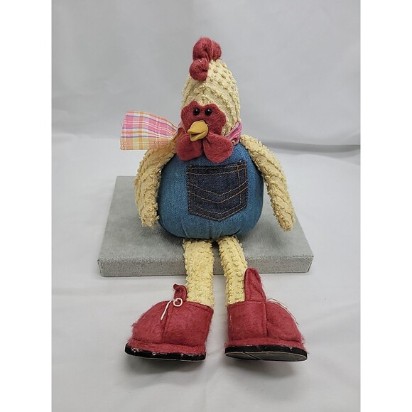TB Toy Trading Co Plush Chicken Shelf Sitter Heavy Bean Bottom 13" Country Folk - Picture 1 of 16